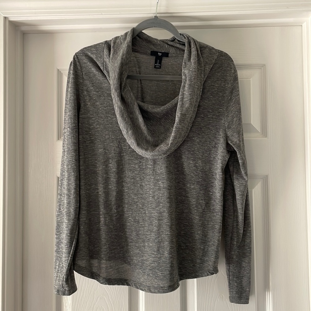 Heather gray cowl neck tee
